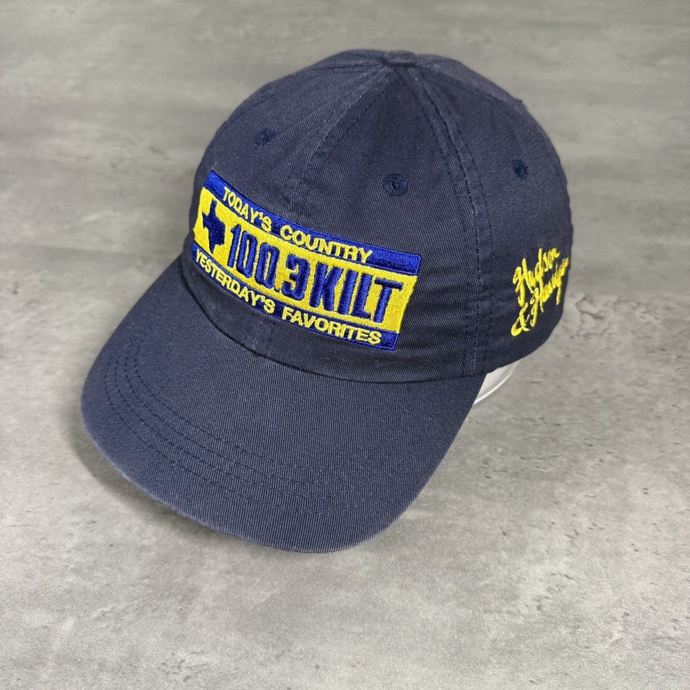 Houston Texas Radio Hat Blue Yellow Strap Dad Cap 100.3 KILT FM Country Music‎